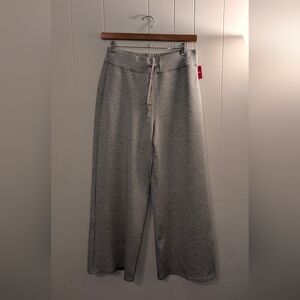 Spanx AirEssentials wide leg pants in light grey heather.